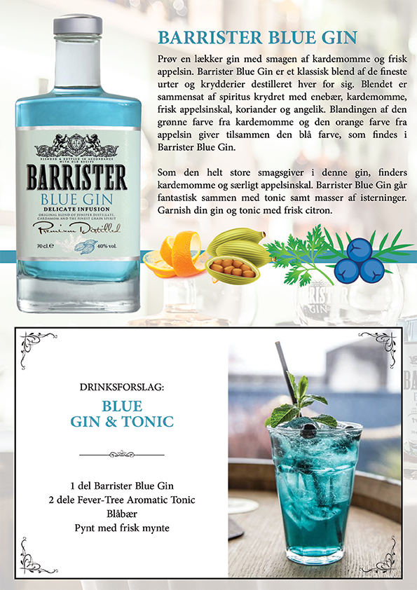 Barrister blue gin – 0,5 L – 40 % - Gin - Design Og Handelshuset
