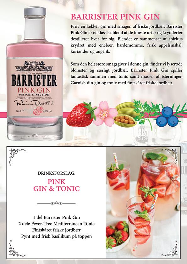 Barrister pink gin – 0,5 L – 40 % - Gin - Design Og Handelshuset